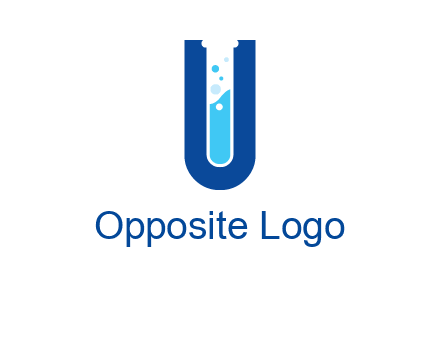 Alphabet U in chemistry tube