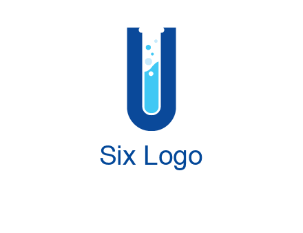 Alphabet U in chemistry tube