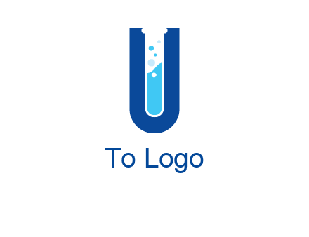 Alphabet U in chemistry tube