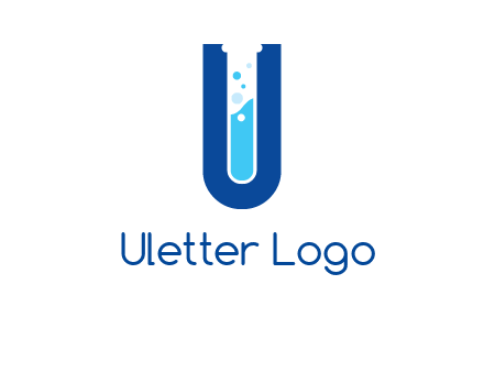 Alphabet U in chemistry tube