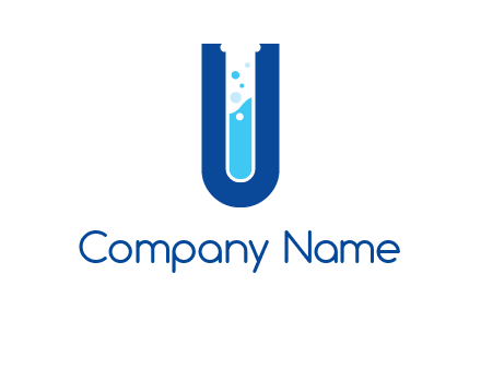 Alphabet U in chemistry tube