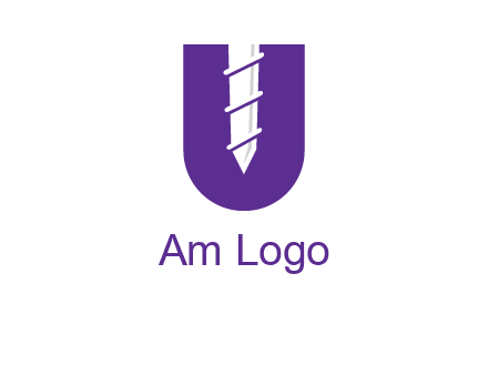 negative spacing screw in letter U