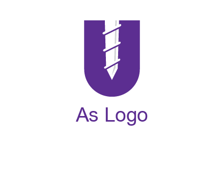negative spacing screw in letter U