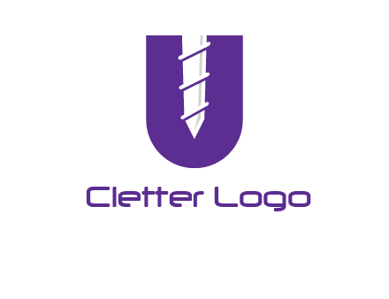 negative spacing screw in letter U