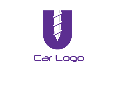 negative spacing screw in letter U