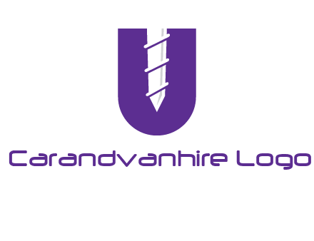 negative spacing screw in letter U