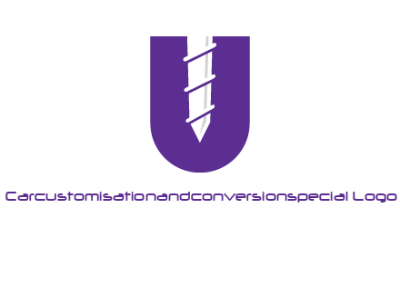negative spacing screw in letter U