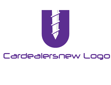 negative spacing screw in letter U