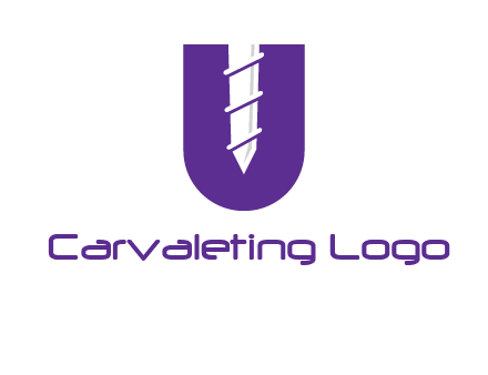 negative spacing screw in letter U