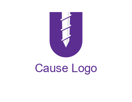 negative spacing screw in letter U