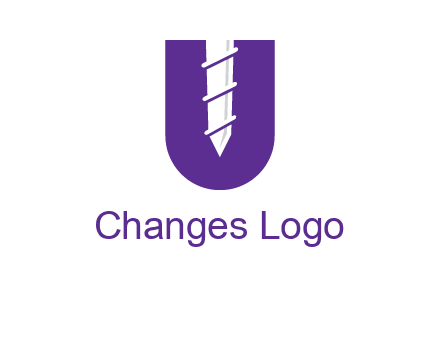 negative spacing screw in letter U