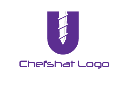 negative spacing screw in letter U