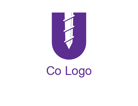 negative spacing screw in letter U