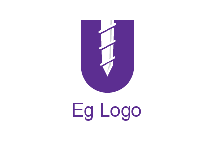 negative spacing screw in letter U