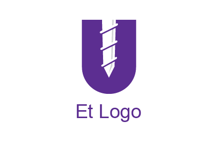 negative spacing screw in letter U