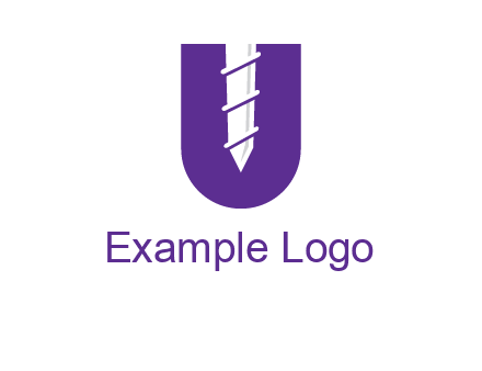 negative spacing screw in letter U