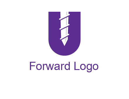 negative spacing screw in letter U