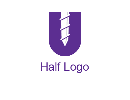 negative spacing screw in letter U