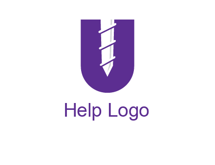 negative spacing screw in letter U