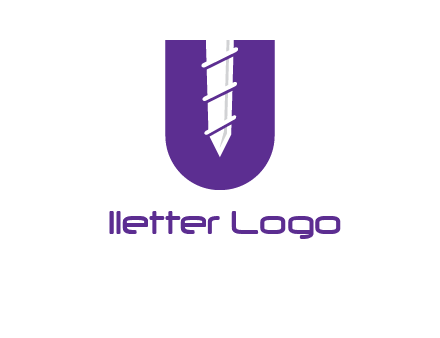 negative spacing screw in letter U