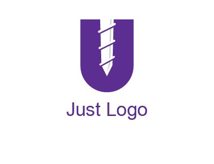 negative spacing screw in letter U