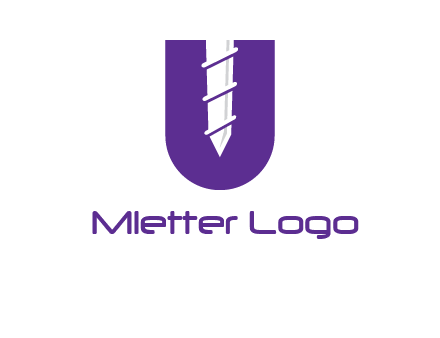 negative spacing screw in letter U