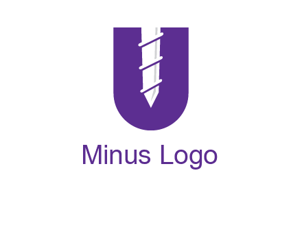 negative spacing screw in letter U