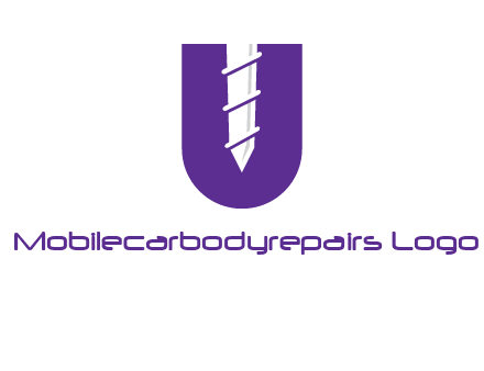 negative spacing screw in letter U