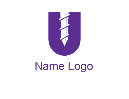 negative spacing screw in letter U