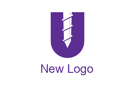 negative spacing screw in letter U