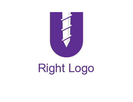 negative spacing screw in letter U
