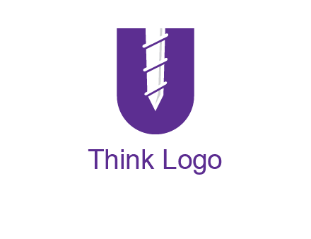 negative spacing screw in letter U
