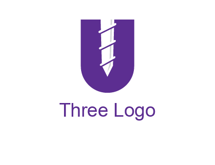 negative spacing screw in letter U