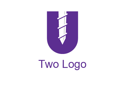 negative spacing screw in letter U