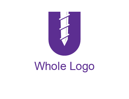 negative spacing screw in letter U