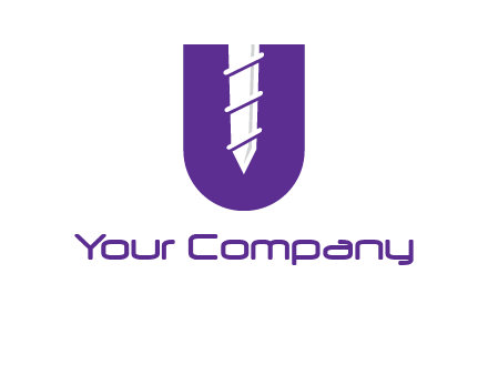 negative spacing screw in letter U
