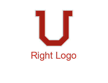 blocky letter U design
