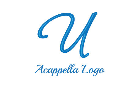 letter U in script font