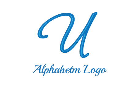 letter U in script font