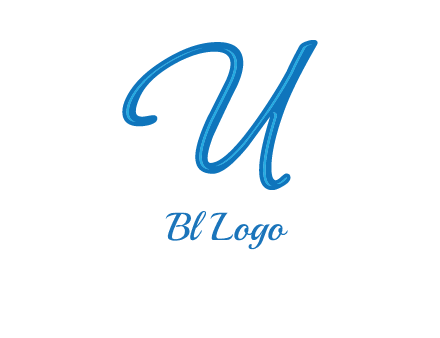 letter U in script font