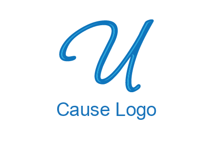 letter U in script font
