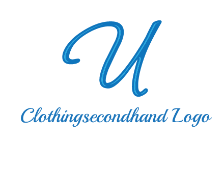 letter U in script font