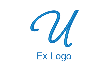 letter U in script font