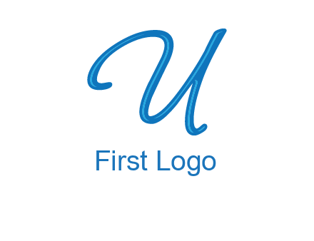letter U in script font