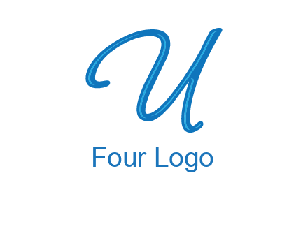 letter U in script font