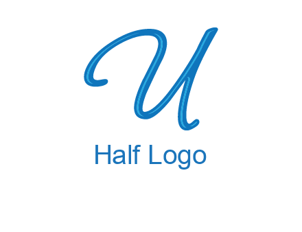 letter U in script font