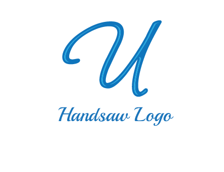 letter U in script font