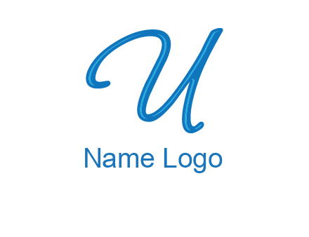 letter U in script font