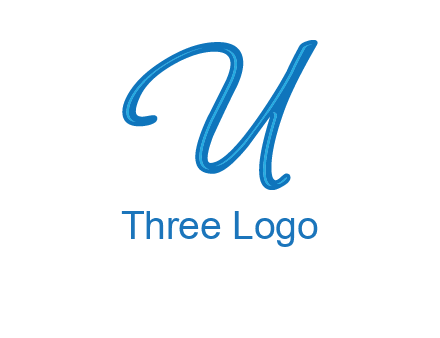 letter U in script font
