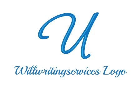 letter U in script font